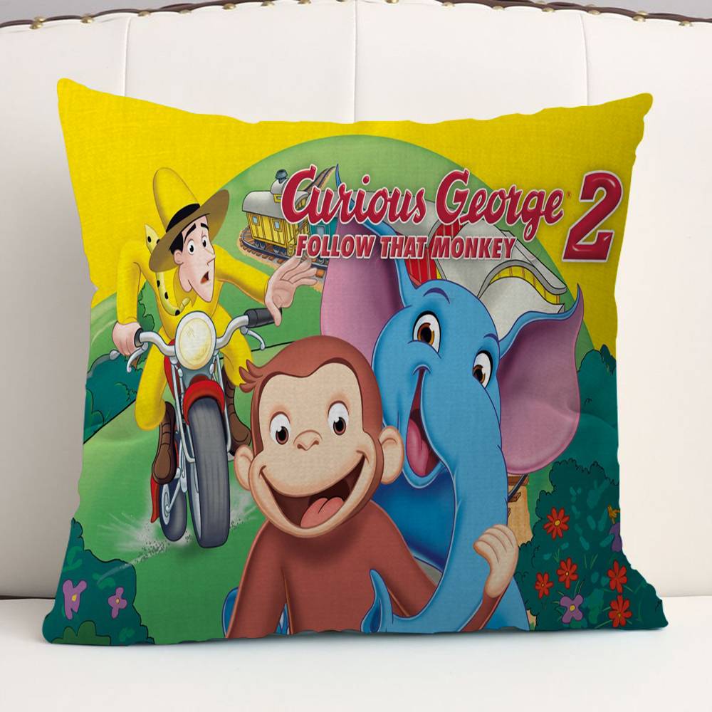 Curious G-George Cartoon Lucky Dragon Pillow Cover Sofa Cushion Cover Home Room Decoration Children Gift