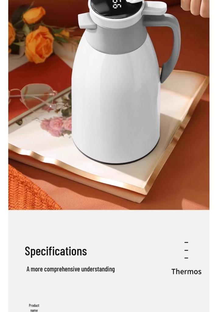 2026 Glass-Lined Thermos Flask: Large Capacity Insulated Water Bottle for Home and Student Use, Ideal for Hot Water and Tea Brewing.