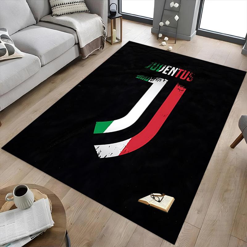 Vintage Juventus Football Logo Carpet For Playroom Bedroom Living Room Sofa Home Decor Kids Game Area Rug Nonslip Floor Mat