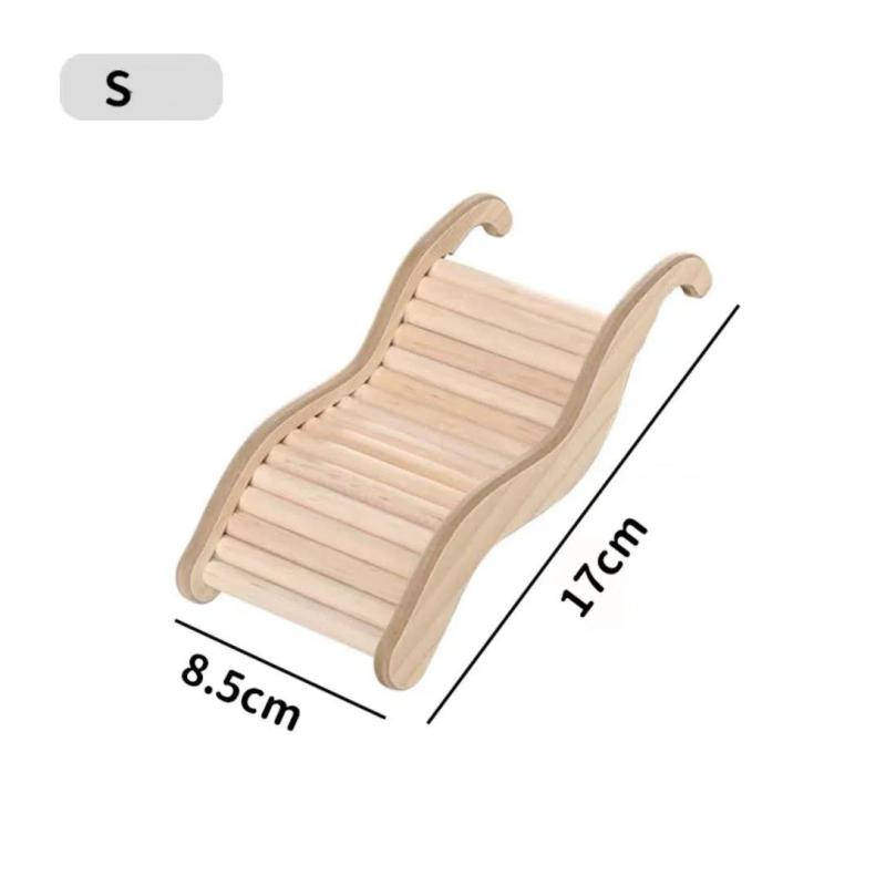 

Wooden Wave Staircase Hamster Pet Ladder Playing Supplies Eco-Friendly Fun Toy For Small Animals 17*8.5cm