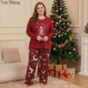 Großformat Pyjama-Set Langarm-Hose Zweiteiliges Set Milchseide Cartoon-Druck Lässige Hauskleidung