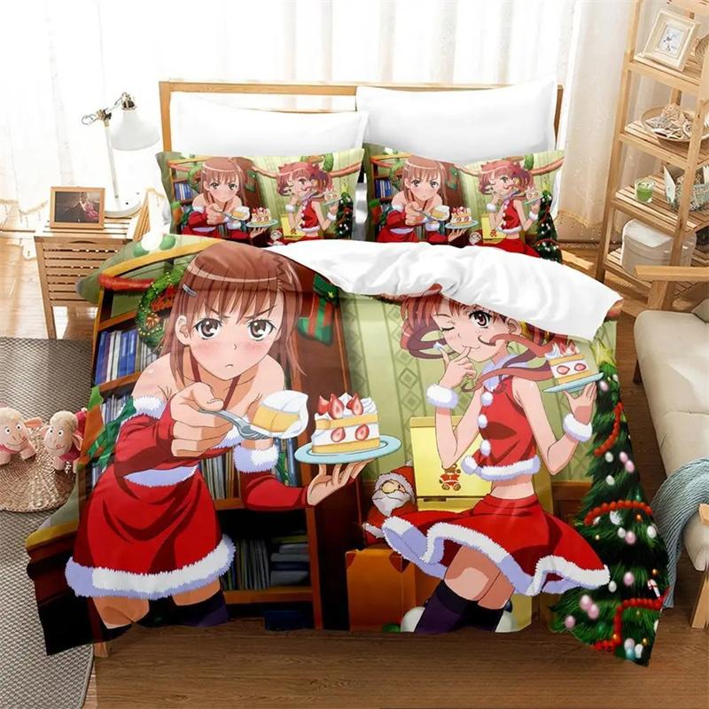Misaka Mikoto A Certain Magical Index Railgun Bedding Set,Girls Adult Single Twin Queen Size,Duvet Cover Pillowcase Bedding