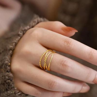 Künstlerischer geschwungener Ring 18K Gold plattiert für Damen