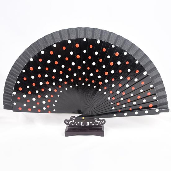 Practical Beautiful Decoration Multicolor Dot Print Folding Fan Home Supply Decorative Fan