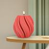 3D Geometric Rotating Silicone Candle DIY Soap Candles Striped Art Supplies Craft for Clay Cake