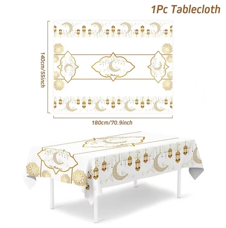 Ramadan Decor Tablecloth EID Mubarak Decor For Home 2025 Ramadan Kareem Islamic Muslim Party Eid Al Adha Gifts Happy Eid Al Fitr