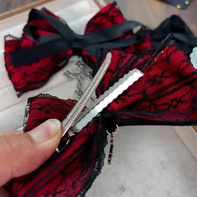 2/4PCS Gothic Fashion Hair Clip Exquisite Hair Accessories For Women Girls Personalized Sweet Cool Cross Bow Hair Clip Gifts