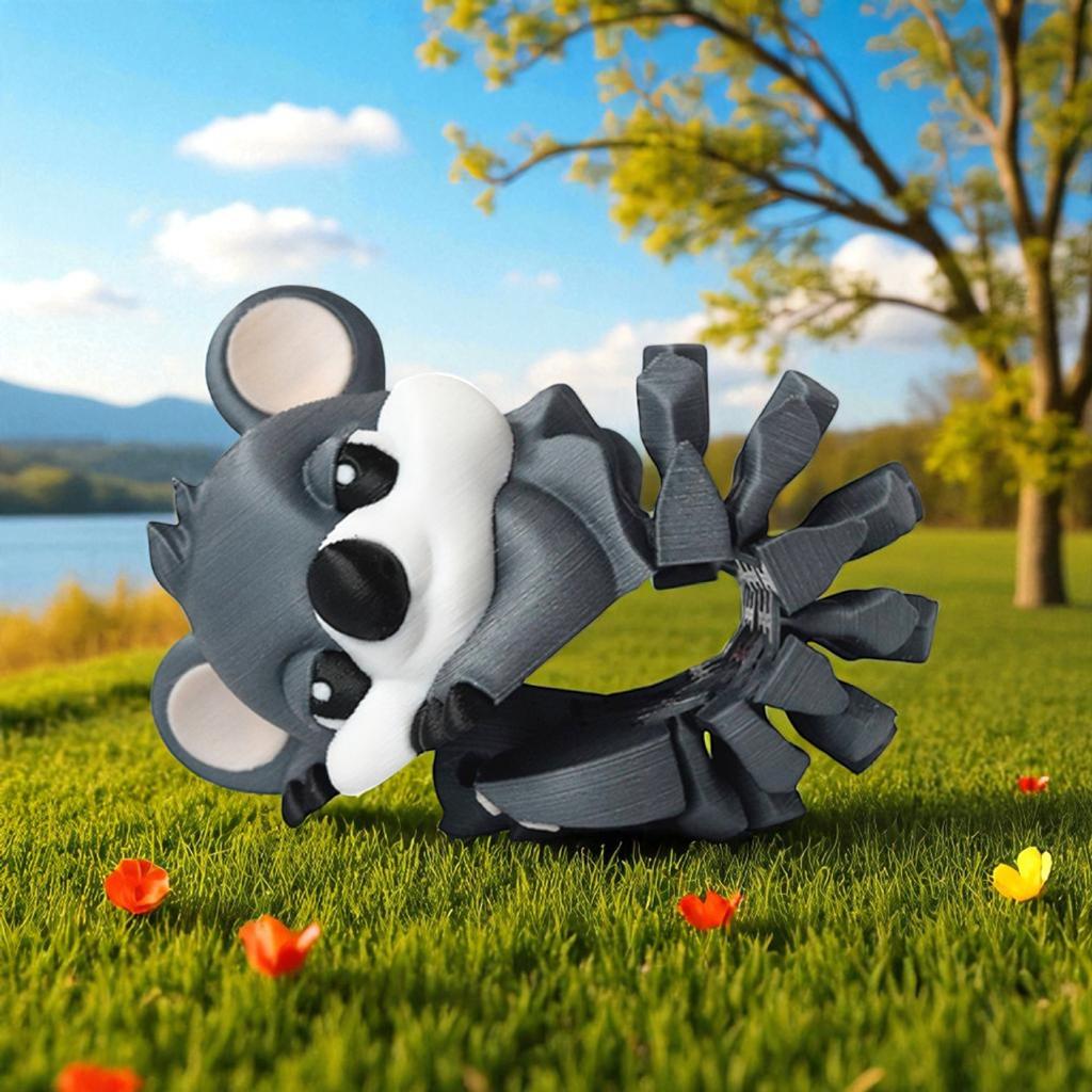 Simulation Cute Koala Toy Statue Cartoon Animal Desktop Decoration 3D Printing Toy Joints Movable Stress Relief Toy Holiday Gift
