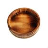 Sushi Tub Circular Dish Plate with Metal Bands Japanese Style Wooden Serving Tray for Home