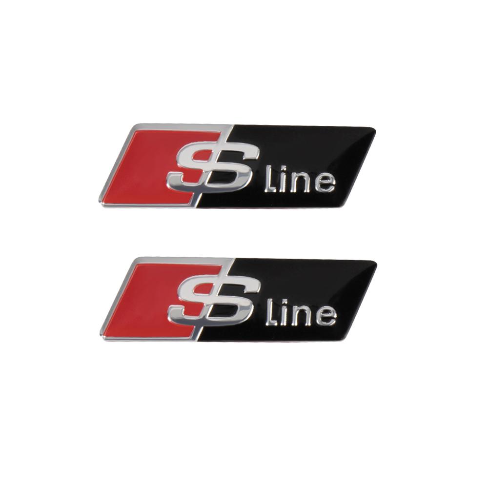 2026 2/5/10Pcs Car RS Sline Badge Steering Wheel Sticker Accessories for Audi Sline A4 B7 B8 B9 A3 8P 8V 8L A5 A6 C6 C5 C7 A1 Q2 Q3