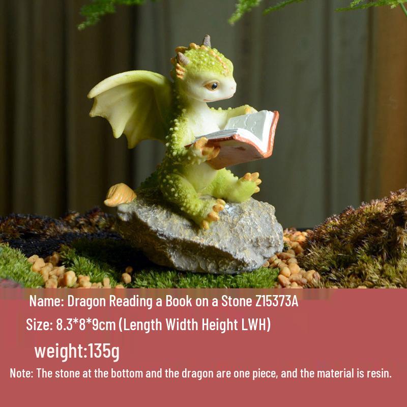 Adorable Cartoon Dragon Resin Ornament - Dinosaur Figure Gift for Friends & Teachers