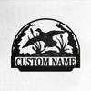 Metal Bird Wall Sign Family Name Number Plate Home Decor Garden Gift