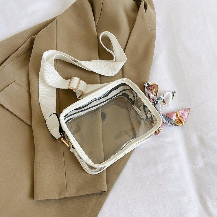 Stylish Urban Chic Transparent Square Shoulder Bag Soft Pvc Jelly Bag