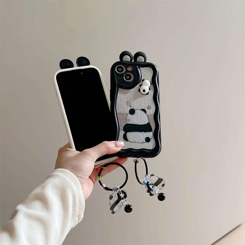 Roztomilé kreslené pouzdro na telefon 3D Bear Graffiti pro iPhone 15 14 13 12 11 Pro Max X XS XR 8 7 Plus Korejský silikonový nárazuvzdorný měkký kryt