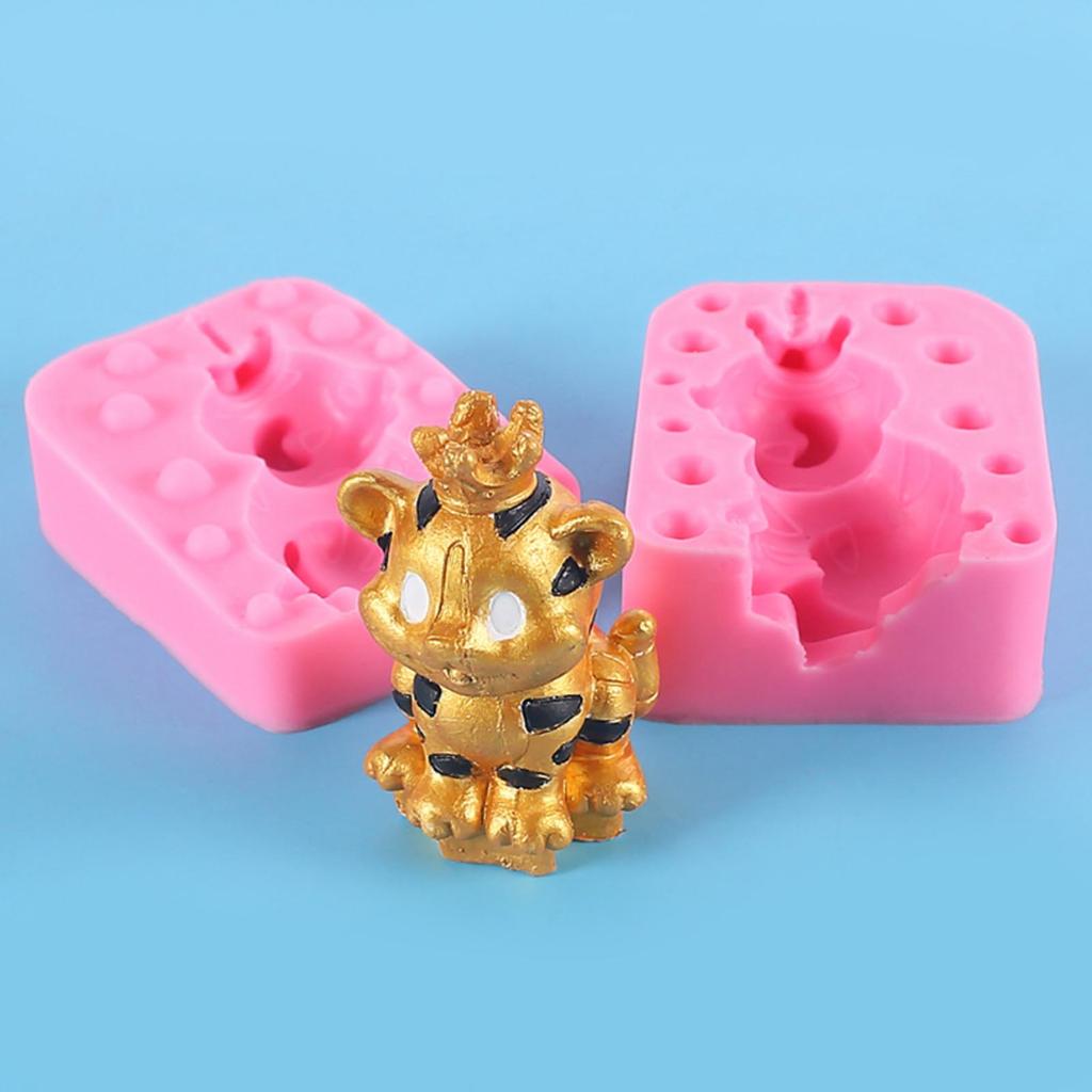 Cute Tiger Shaped Cupcake Silicone Mould Biscuit Fondant Molds Cake Decoration Making Sugar Craft Soap Moulds for Baking