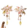 Chinese Style Hairpin Vintage Flower Tassel Hair Comb Hair Clips Exquisite Elegant Handmade Hair Accessories Hanfu Hair Pins