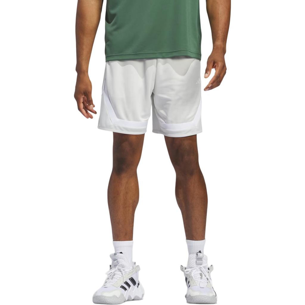 Adidas Elastic Waist Mid-Rise Logo Print Casual Shorts Men Shorts Gray IX1840