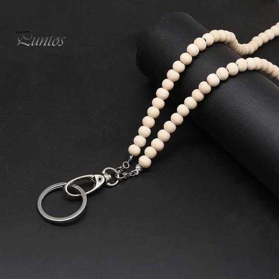 Barevné dřevěné korálky učitelské poutko na řetízek ID držák zatahovací odznak naviják klíče na brýle řetízky na brýle řetízek na brýle s pouzdry na karty