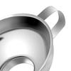 Wide Mouth Funnel with Handles Stainless Steel Kitchen Funnel Cup Jam Salad Dressing Hoppers Filter for Oil Coffee Wine Water
