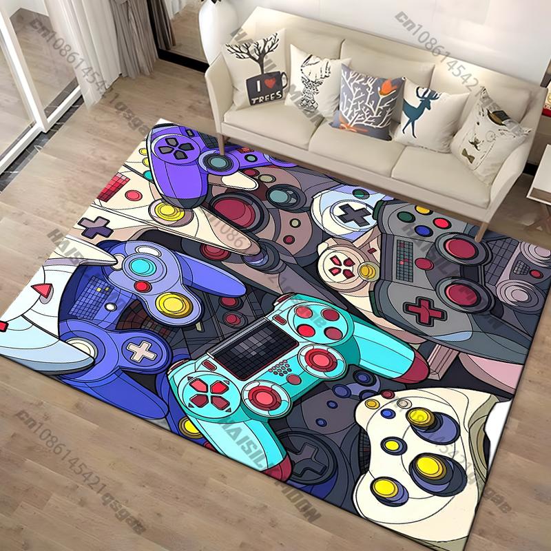 Modern Colorful Gaming Themed Carpet Non Slip Floor Mat for Living Room Kitchen Entrance Door Balcony Washable Rug Home Decor