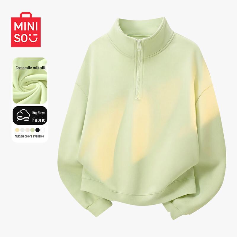 MINISO Women's 2026 New Half-Zip Cropped Sweatshirt