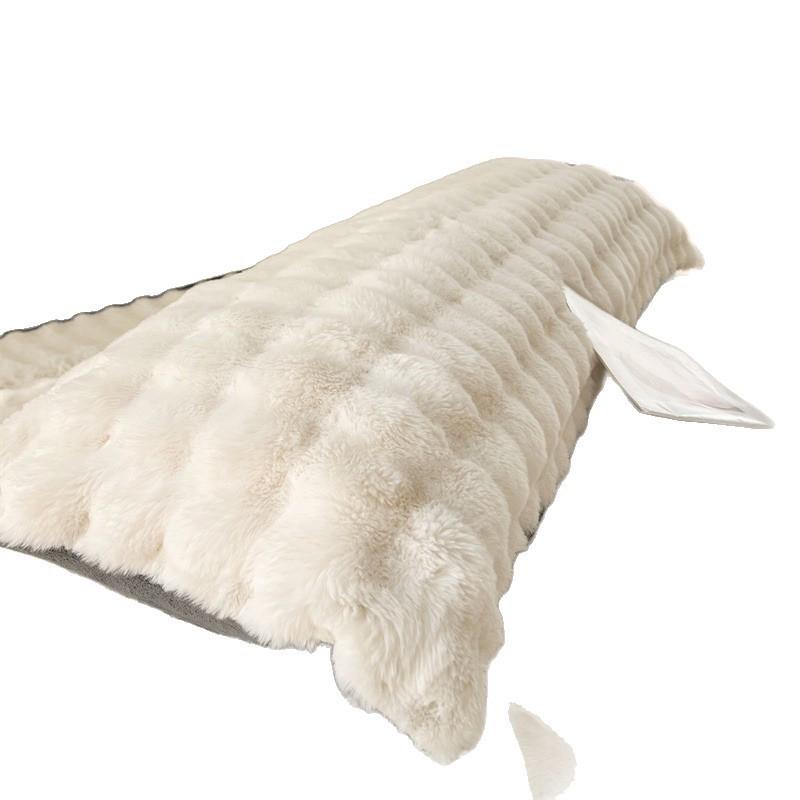 Extra Thick Milk Fleece Pillowcase Double Bed Anti-Oil Stain Long Size 150cm 180cm Soft Plush Pillow Cover