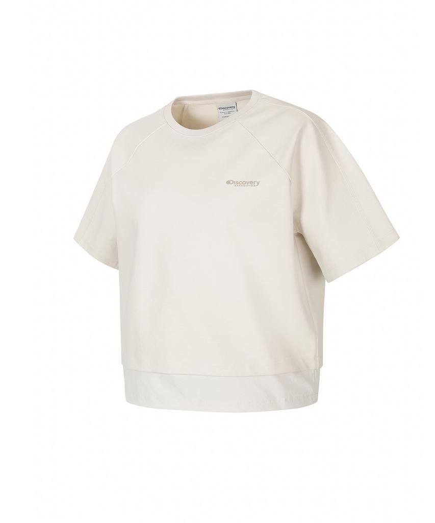 DISCOVERY EXPEDITION Women'S Freshvent Knit Training Short Sleeve Sweatshirt (Ivory)