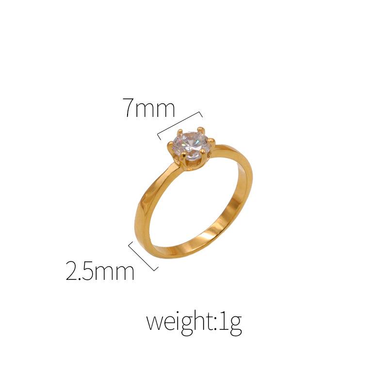 French Single Diamond Popular Simple Niche Ring Stone Ring 14K Wedding Ring Women
