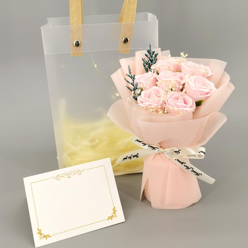 Mini Bouquet Seifenblumen: Konservierte Rosen für Abschlussfeiern, Dekorationen & Gastgeschenke