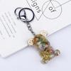Crystal Resin Bear Keychain - Creative Hugging Bear Design for Car Keys