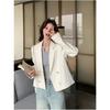 Casual White Small Suit Jacket for Women Spring and Autumn New Short Thin Suit Commuting All-match Jacket