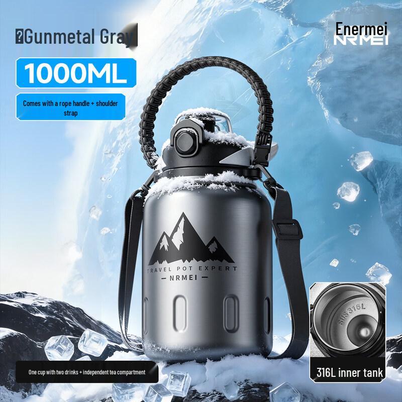 Youluo 2L Large Capacity Insulated Outdoor Water Bottle with Straw