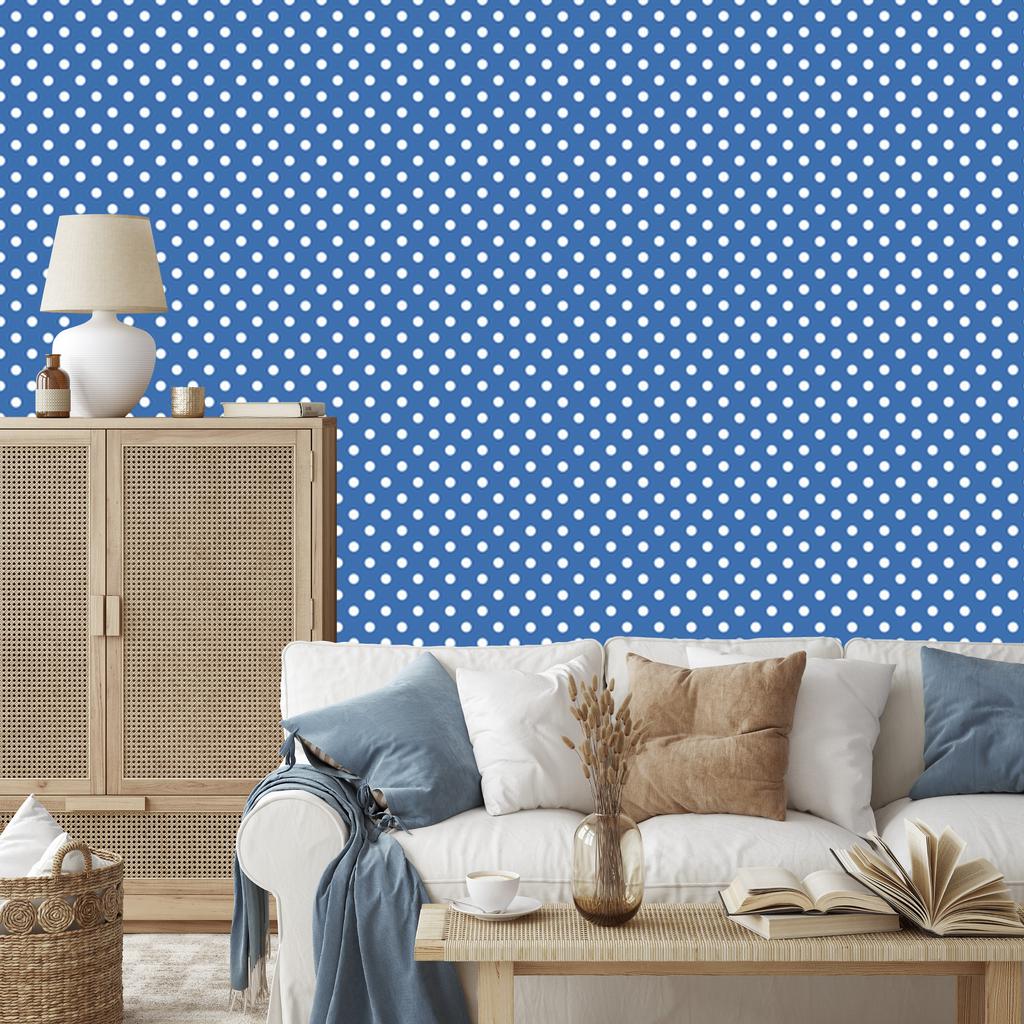Blue Dots Wallpaper, Fine Detail for Living Room and Bedroom 50x1000