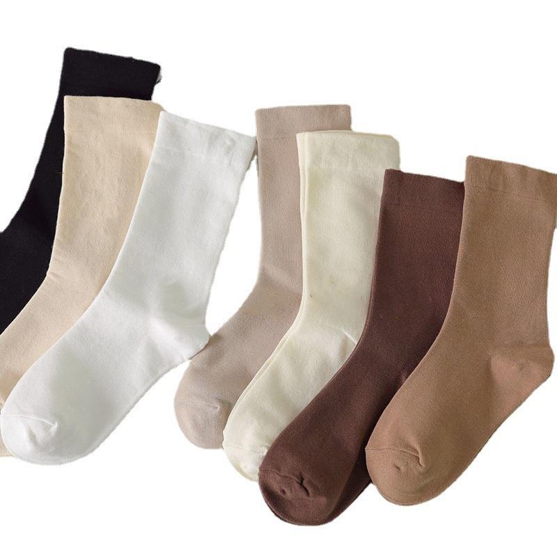Einfarbige Postpartale Socken, Bonbonfarbene nahtlose Damensocken, Einfarbige Vier-Jahreszeiten-Frotteesocken für Schwangere, Wadenlange Socken