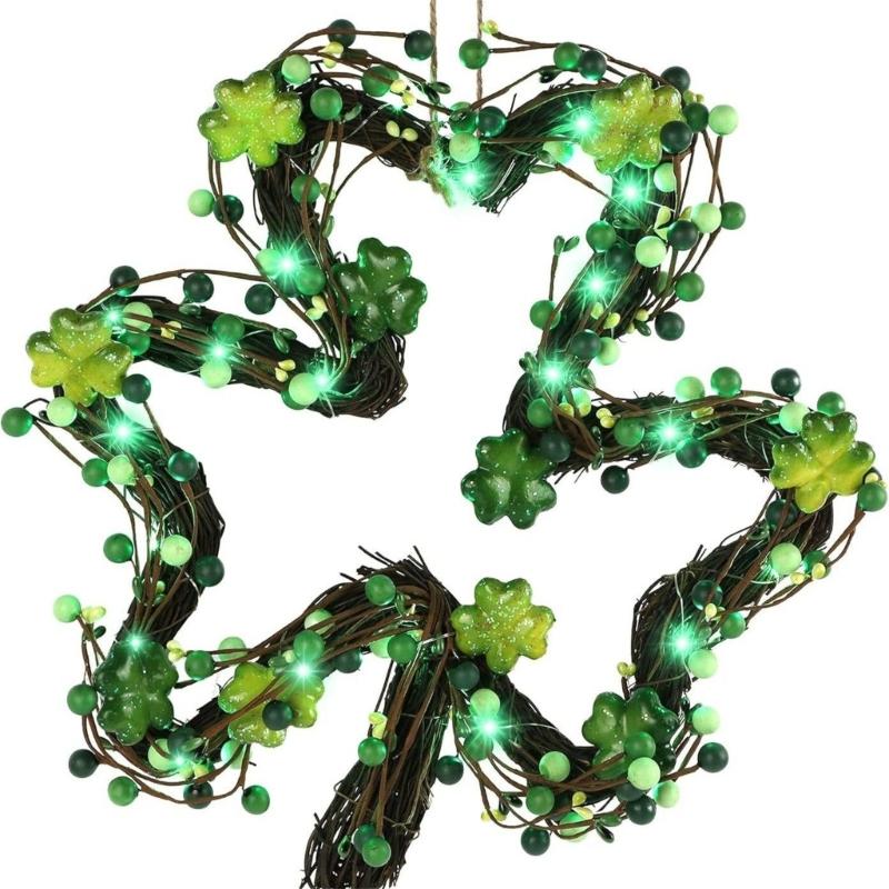 Durable User Friendly Silk Floral Wreath For . Patrick s Day Green Holiday Garlands Perfect For Weather Resistant Decors 1
