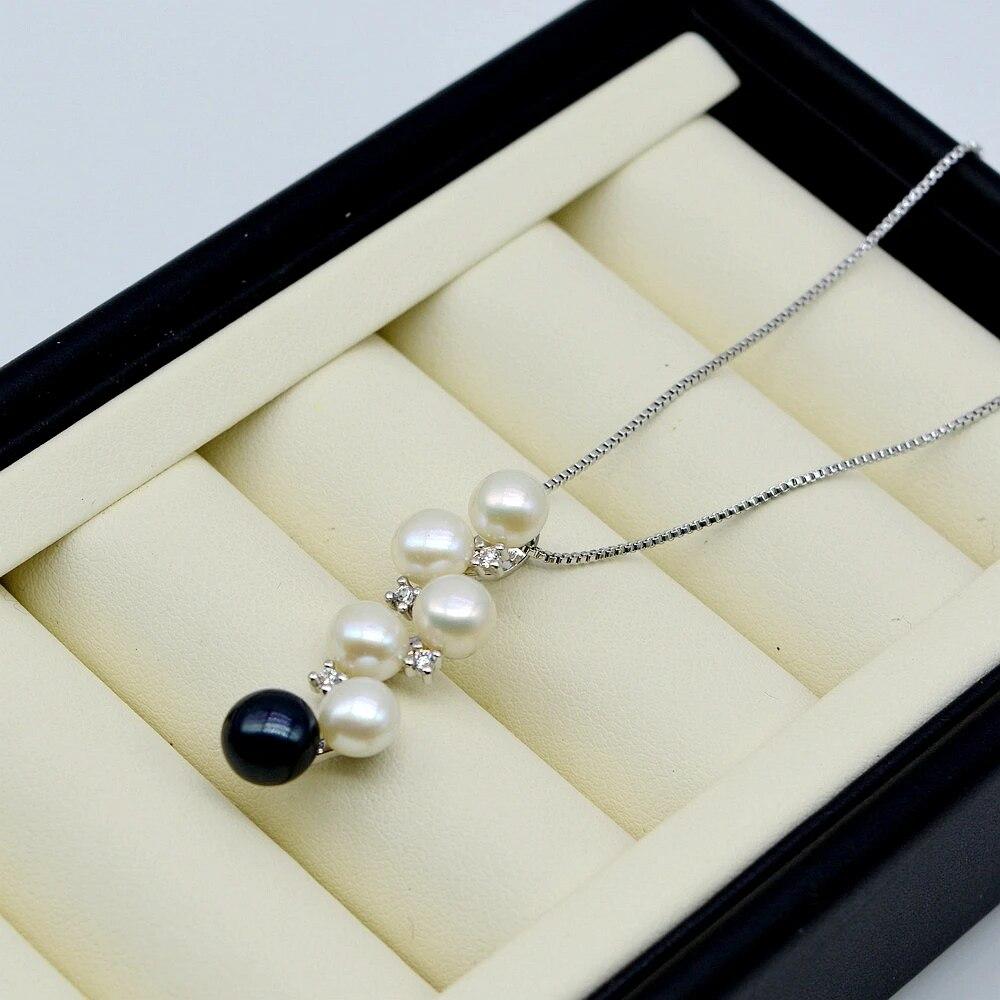 Ladies Pendant Necklace Natural Freshwater Pearl Silver Pendant Multiple Pearl Pendant Silver Necklace Bridal Wedding Necklace