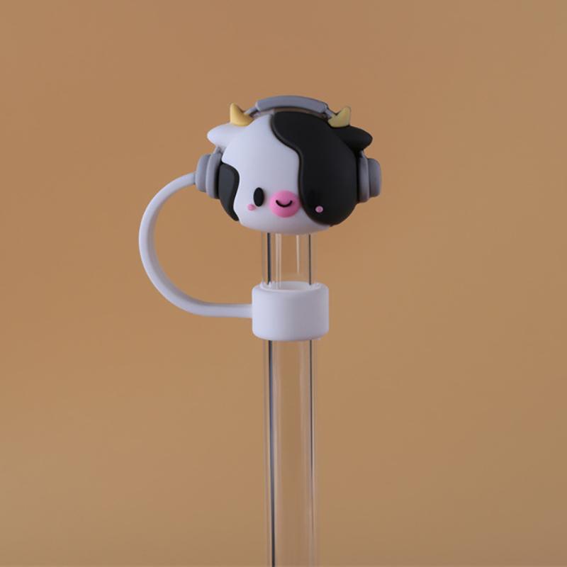 1PC Silicone Sealing Straw Plug Reusable Drinking Dust Cap Cartoon Plugs Tips Cover Suit Kitchen Cup DIY Accessories