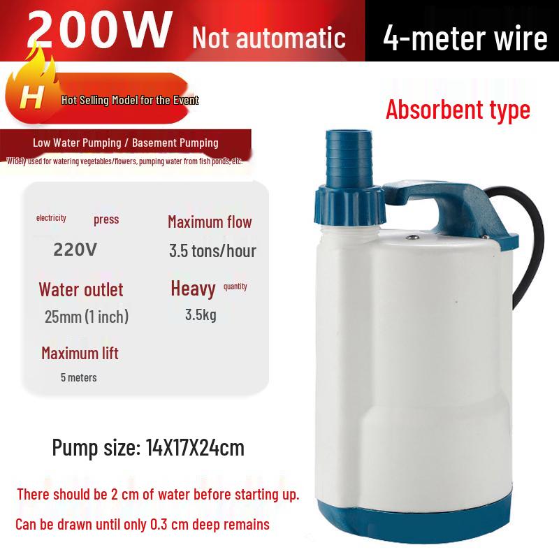 Automatic Low-Level Basement Sump Pump | Flood & Drainage Submersible Booster