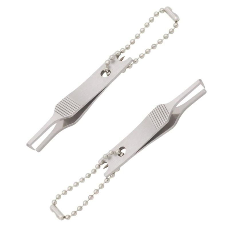 Stainless Steel Fishing Line Tweezers Cutter Lures Rings Loop Opener Quick Split Rings Opener Mini Size Fishing Pliers