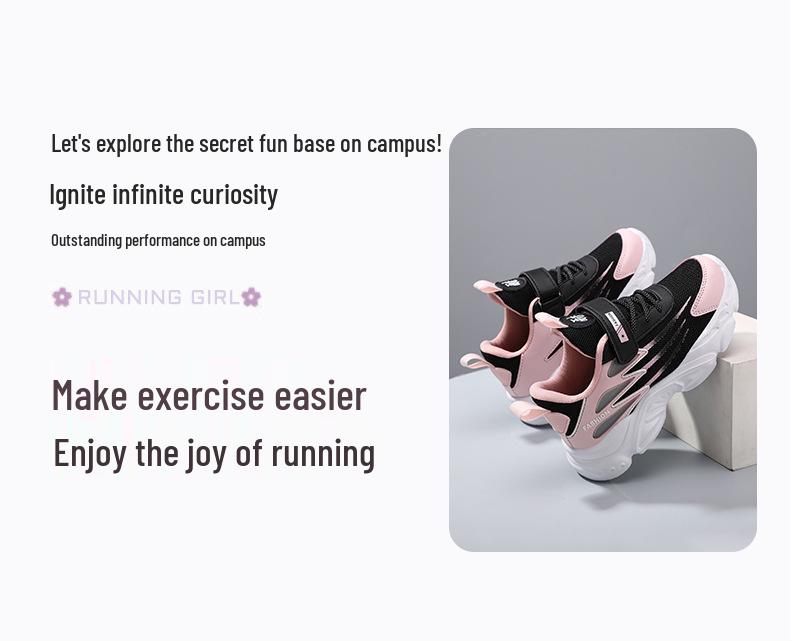 Children's Breathable Mesh Running Shoes for Girls Ages 6-12 - Spring/Autumn