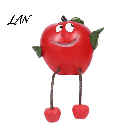 Decorative Fruit for Kitchen Resin Shelf Sitter Figurines with Flexible Dangling Legs, Whimsical Hanging Edge Statues, Cute Character Desktop