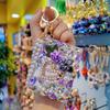 Chaveiro Espelho com Strass Bling Espelho de Maquiagem Dobrável Pingente para Chaveiro Bolsa de Pulso com Contas Charme para Chaves do Carro Carteira Bolsa de Mão Mochila Acessórios