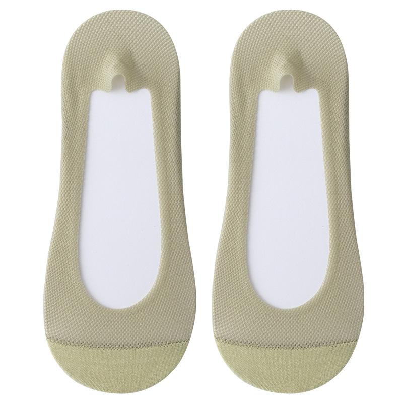 Female Spring and Summer Mesh Deodorant Breathable Ice Silk Shallow Mouth Do Not Drop with Invisible Socks