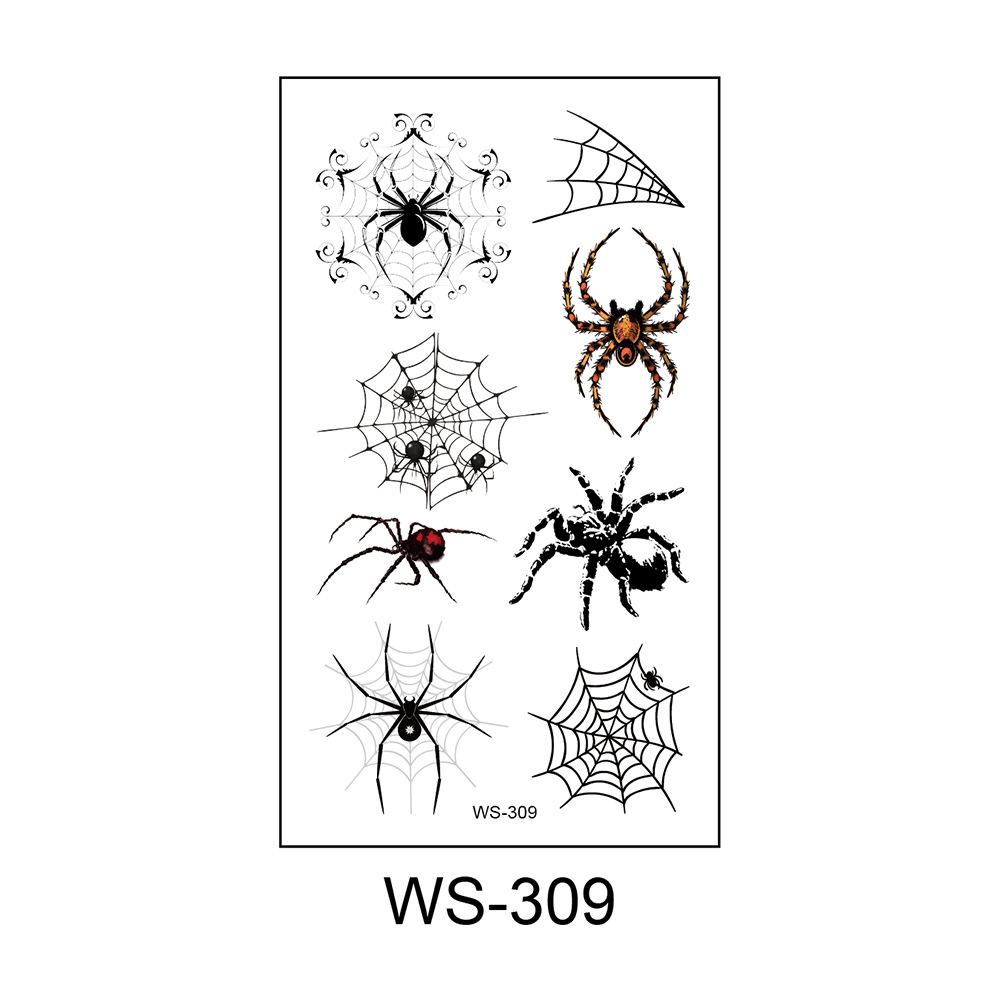 1 stück Halloween Spinnennetz Temporäre Tattoo Aufkleber für Kinder Allerheiligen Horror Lustige Wasserdichte Gefälschte Tattoos Wassertransfer