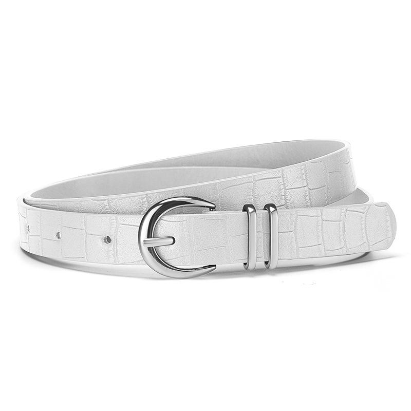 Bohemian Crocodile Pattern Glossy Belt Women'S Pin Buckle Belt Casual Belt Accessories High Sense