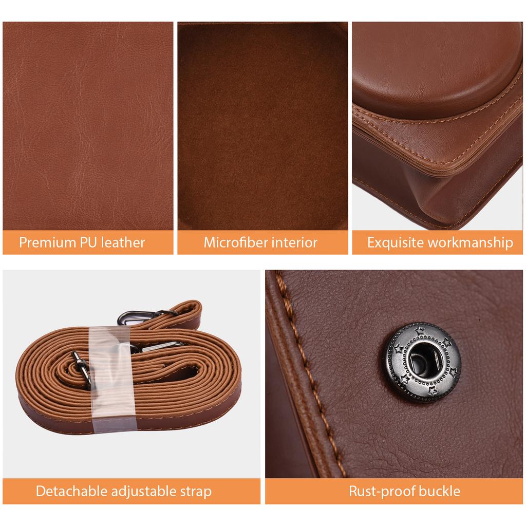 Instant Camera Storage Case Camera Bag PU Leather Magnetic Buckle with Shoulder Strap Compatible with   Square SQ40  SQ1