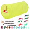 Cat Feather Toy Set Interactive Cat Toy Kitten Toy Assortments Includes Tunnel Cat Stick Balls Bells and Mice