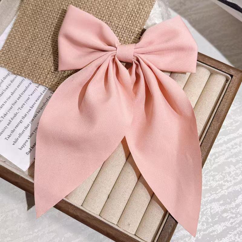 Shein Korean Style Double-Sided Satin Bow Hair Clip