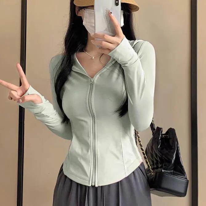 Women's Slim UV-Protective Yoga Hoodie - Cool Touch, Breathable, and Lightweight