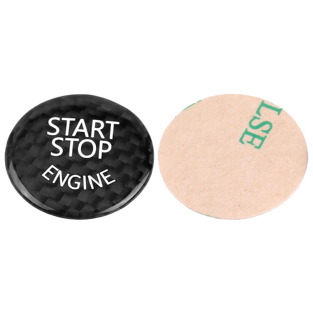 Black Carbon Fiber Car Engine Start Stop Button Switch Cover For BMW 1 7 Series X1 X3 X6
